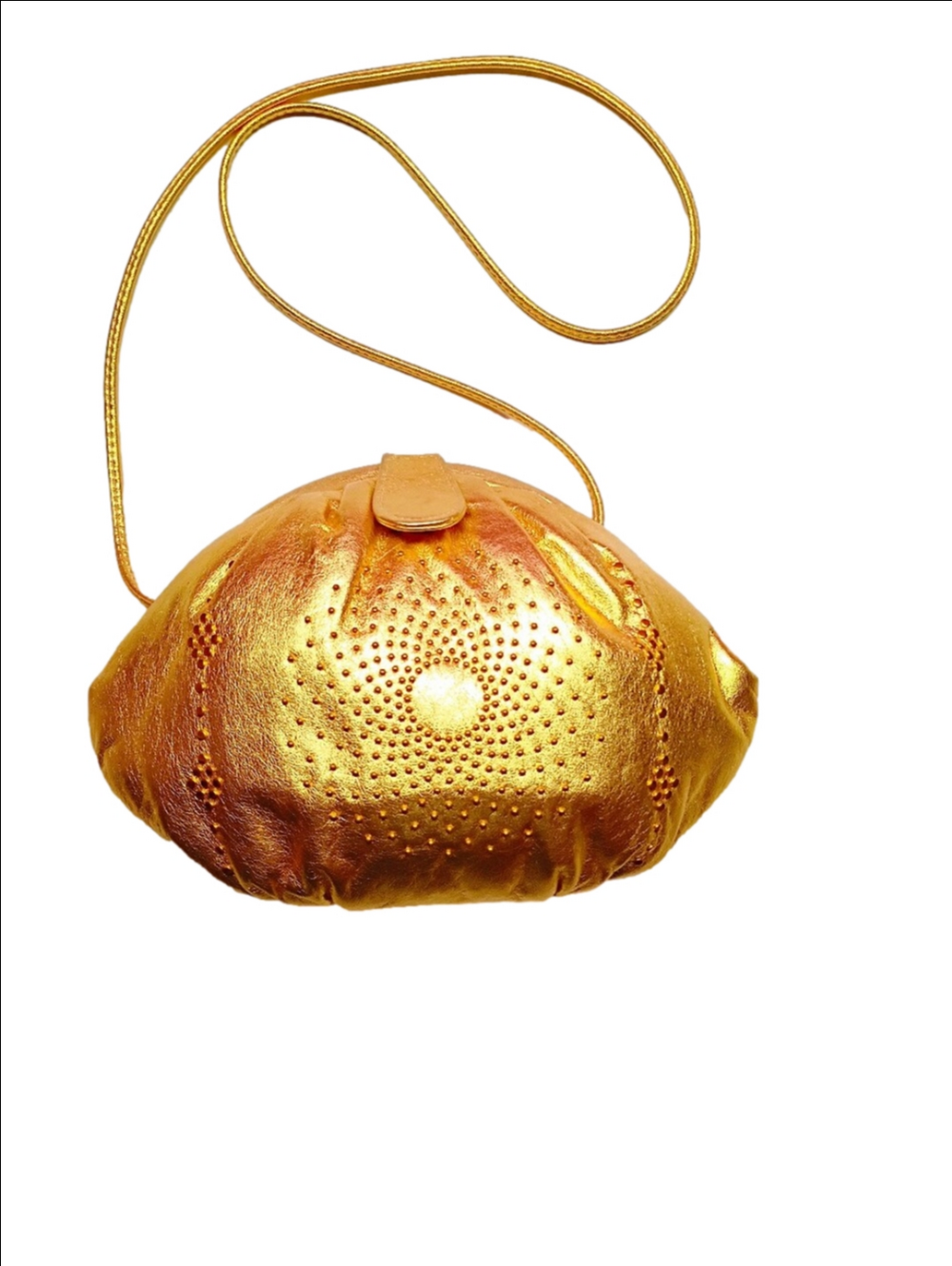 Vintage Metallic Gold Circular Studded Crossbody Bag